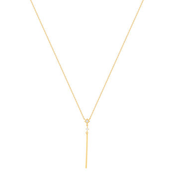 Collier plaqué or jaune, zirconias 45 cm