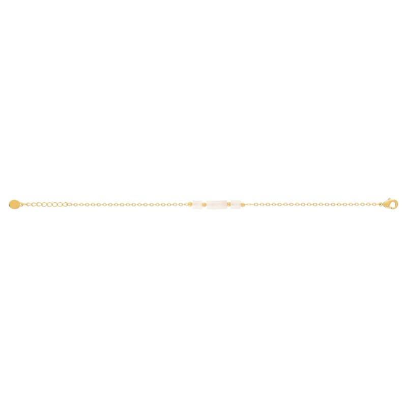 Bracelet plaqué or jaune quartz rose 16 à 18 cm - vue 2