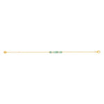 Yellow gold-plated bracelet green quartzites 16 to 18 cm - view 2