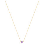 Collier plaqué or jaune améthyste 42 à 45 cm - vue 2