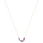 Yellow gold-plated amethyst necklace 42 to 45 cm - view 2