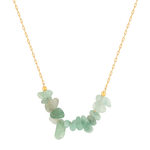 Collier plaqué or jaune quartzites verts 42 à 45 cm - vue 1