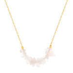 Collier plaqué or jaune quartz rose 42 à 45 cm - vue 1