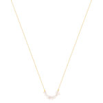 Collier plaqué or jaune quartz rose 42 à 45 cm - vue 2