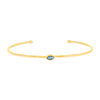 Bracelet plaqué or jaune pierre synthetique bleue 58 mm - vue V1