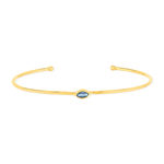 Bracelet plaqué or jaune pierre synthetique bleue 58 mm - vue 1