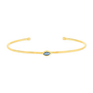 Bracelet plaqué or jaune pierre synthetique bleue 58 mm