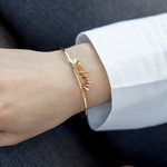 Bracelet plaqué or jaune 56 mm - vue porté 1