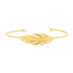 Bracelet plaqué or jaune, motif plume. Diamètre 56 mm. - vue 1