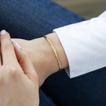 Bracelet plaqué or jaune 58 mm - vue porté 1