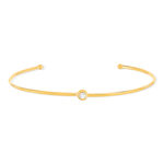 Bracelet plaqué or jaune zirconia 58 mm - vue 1