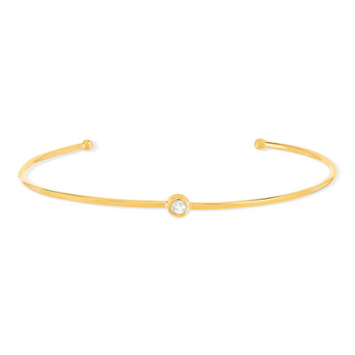 Bracelet plaqué or jaune zirconia 58 mm - vue 1
