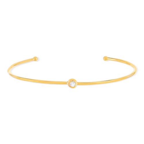 Bracelet plaqué or jaune zirconia 58 mm