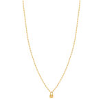 Collier plaqué or jaune, motif cadenas zirconia 45 cm - vue 2