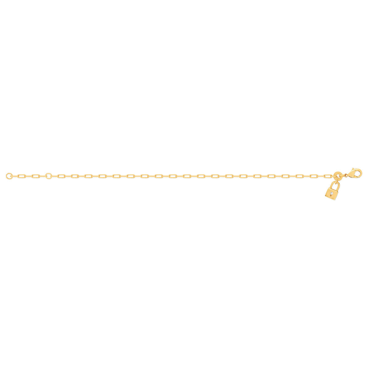 Bracelet plaqué or jaune motif cadenas zirconia 18 cm - vue 2
