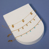 Bracelet plaqué or jaune, motif feuille zirconias 18 cm - vue VD1