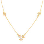 Collier plaqué or jaune motif étoile zirconias 45 cm - vue 1