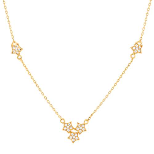 Collier plaqué or jaune motif étoile zirconias 45 cm