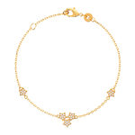 Bracelet plaqué or jaune motif étoile zirconias 18 cm - vue 1