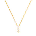 Collier plaqué or jaune zirconias 45 cm - vue 1