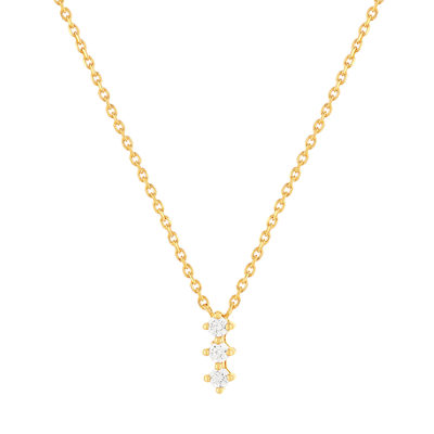 Collier plaqué or jaune zirconias 45 cm