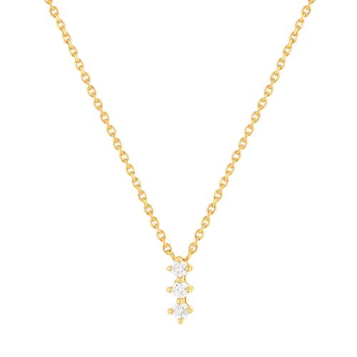 Collier plaqué or jaune zirconias 45 cm