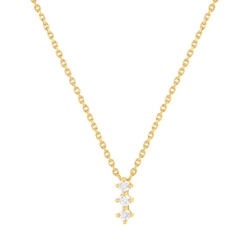 Collier plaqué or jaune zirconias 45 cm - vue 1