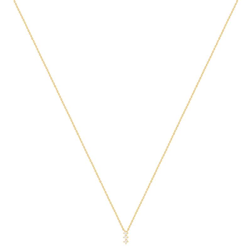 Collier plaqué or jaune zirconias 45 cm - vue 2