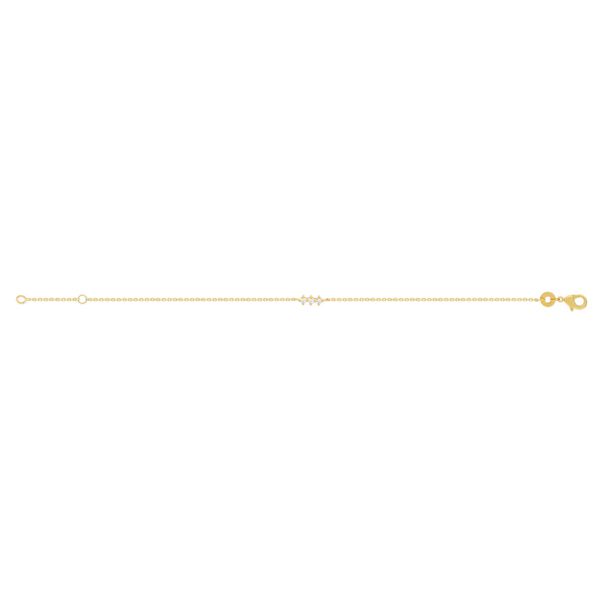 Bracelet plaqué or jaune zirconias 18 cm - vue 2