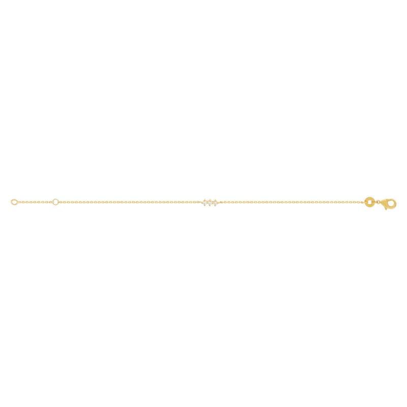 Bracelet plaqué or jaune zirconias 18 cm - vue 2