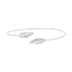 Bracelet argent 925 motif plume 56 mm - vue 1
