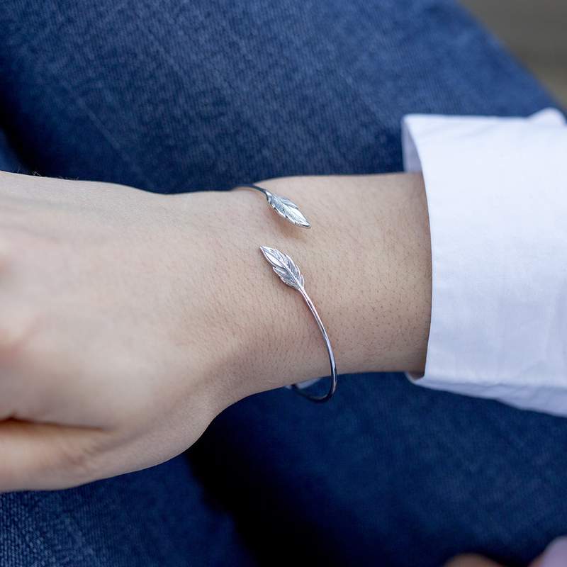 925 zilveren armband verenpatroon 56 mm - gedragen 1 bekijken