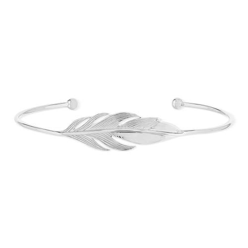 Bracelet argent 925 motif plume 56 mm