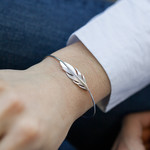 925 zilveren armband verenpatroon 56 mm - gedragen 1 bekijken