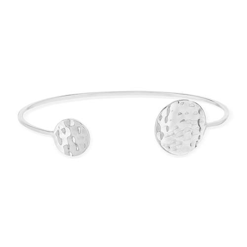 Bracelet argent 925 motif cercle martelé 58 mm