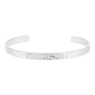 925 zilveren armband met hamerslag effect 56 mm