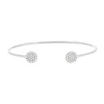 Bracelet argent 925 cercles zirconias 56 mm - vue 1