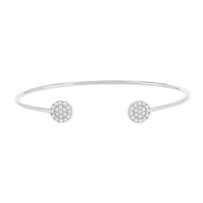 Bracelet argent 925 cercles zirconias 56 mm
