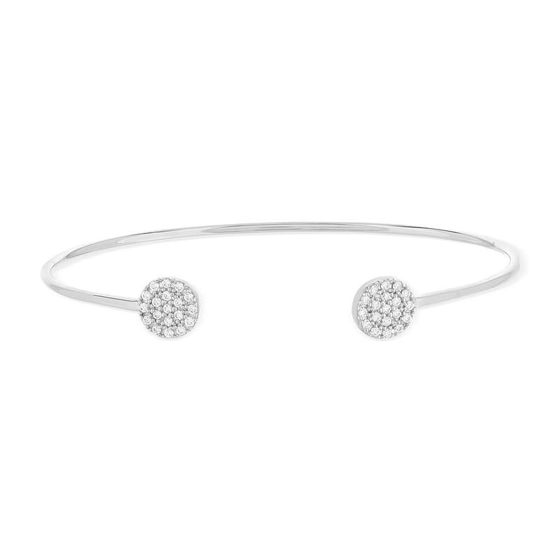 Bracelet argent 925 cercles zirconias 56 mm - vue 1