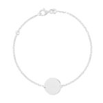 Bracelet argent 925 médaille personnalisable 18 cm - vue 1