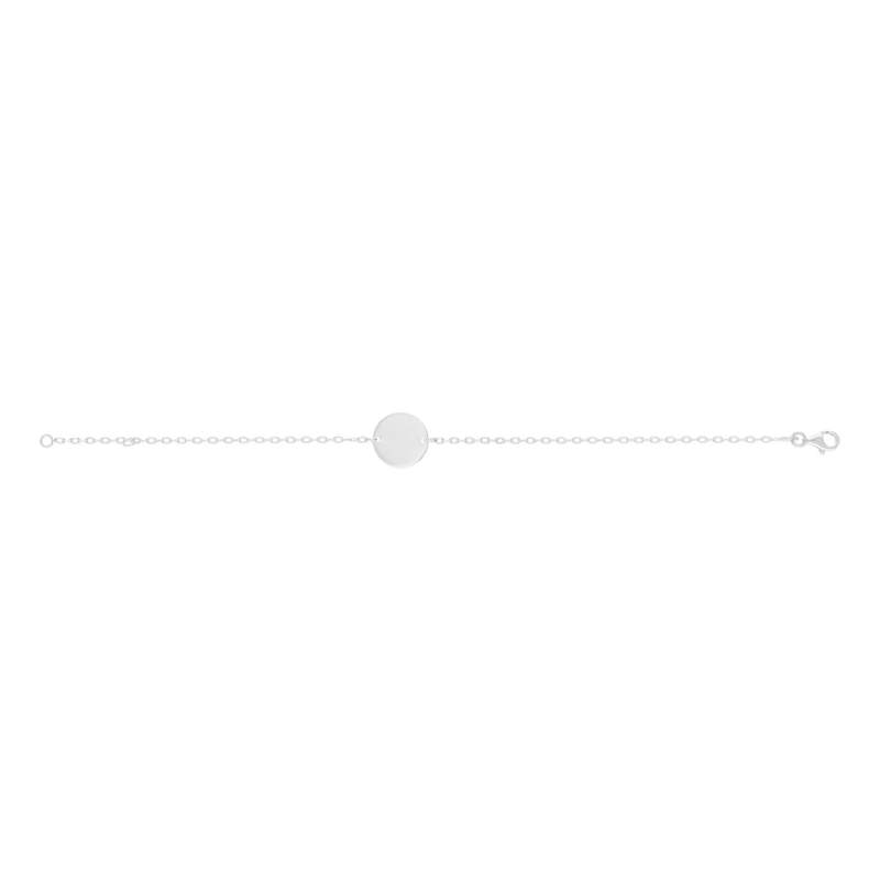 Bracelet argent 925 médaille personnalisable 18 cm - vue 2