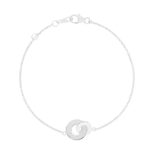Bracelet argent 925 anneaux entrelacés personnalisables 18 cm