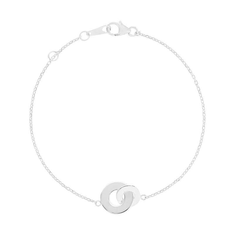 Bracelet argent 925 anneaux entrelacés personnalisables 18 cm - vue 1