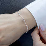 Bracelet argent 925 boules 18 cm - vue porté 1