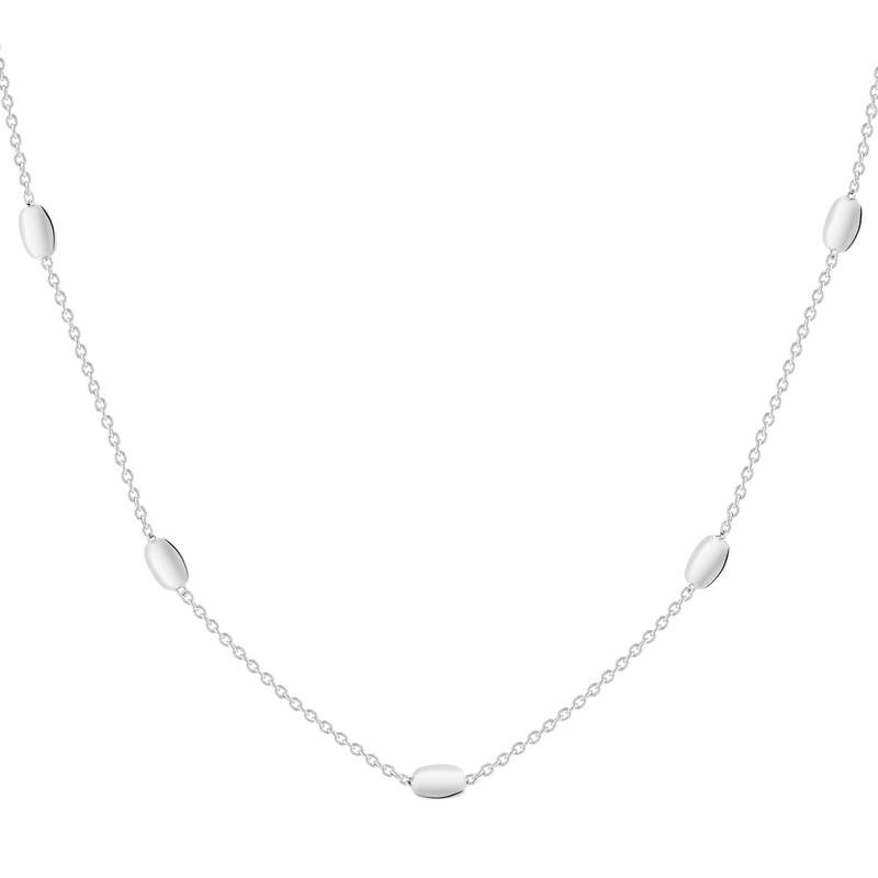 Collier argent 925 forme grain de riz 45 cm - vue 1