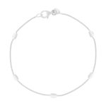 Bracelet argent 925 forme grain de riz 18 cm - vue 1