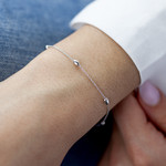 Bracelet argent 925 forme grain de riz 18 cm - vue porté 1