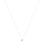 Collier argent 925, motif losange perlé 45 cm - vue 2