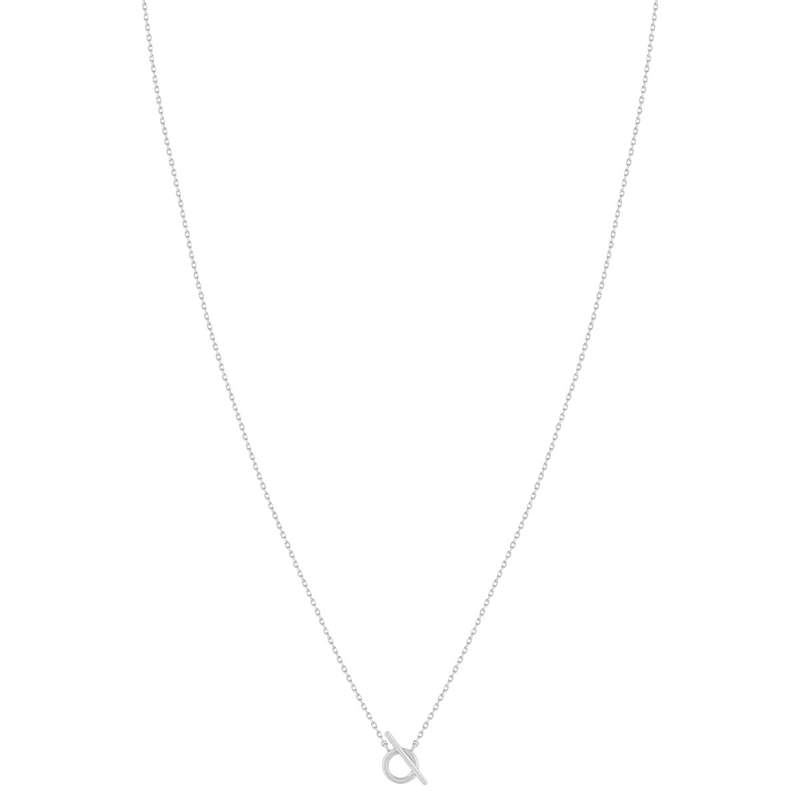Collier argent 925 motif fermoir T/bar 45cm - vue 2