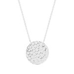 Collier argent 925 médaille martelée 45 cm - vue 1